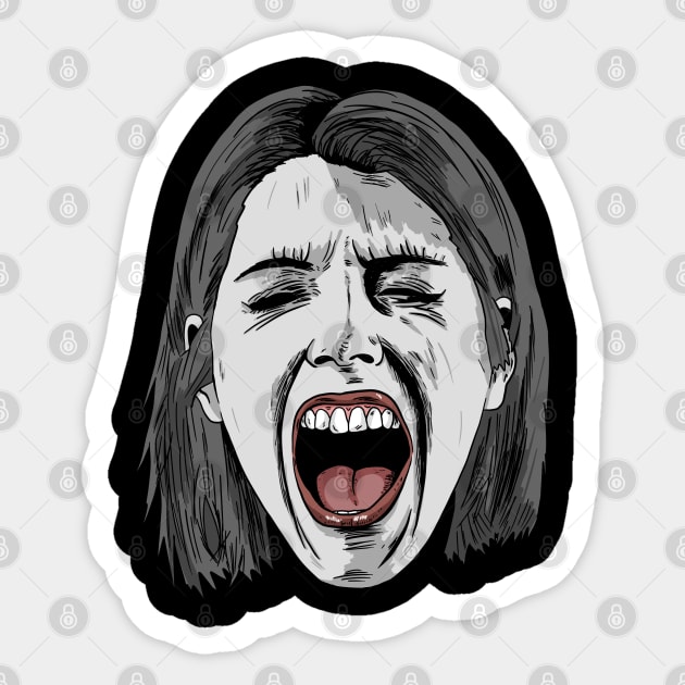 Screaming Woman Sticker by Black Snow Comics